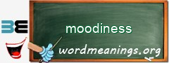 WordMeaning blackboard for moodiness